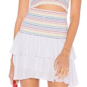Show Me Your Mumu Frolick Ruffle Skort Smocked Rainbow Size Medium REVOLVE
